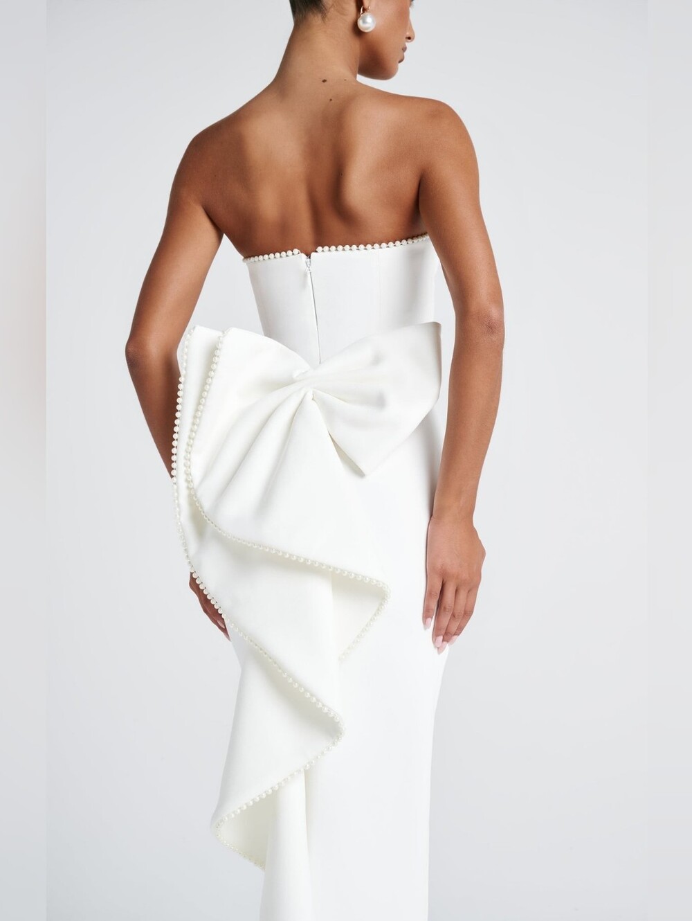 Babyboo Magnolia Maxi Weeding Ivory Bow Dress - Picture 3 of 15
